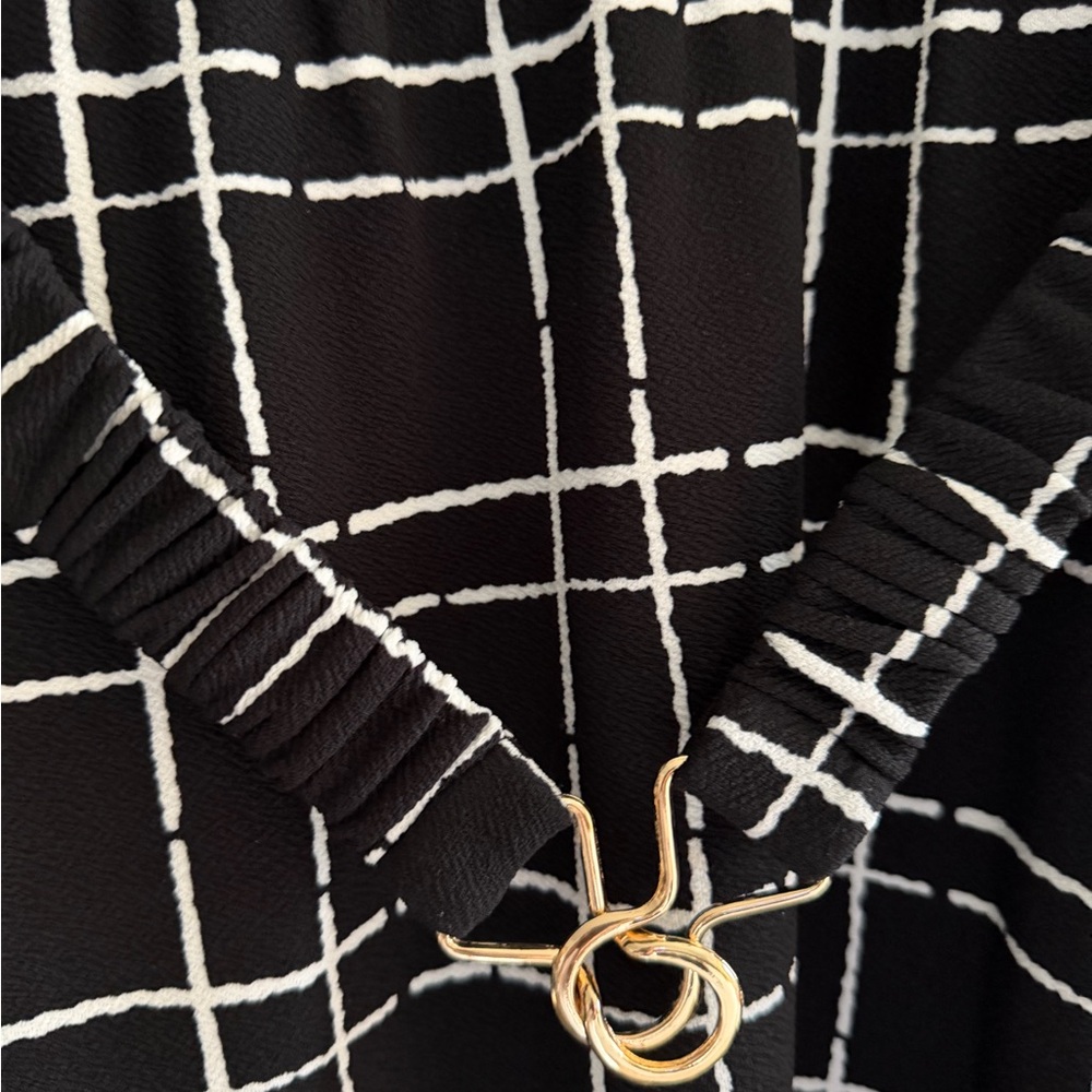 BloomChic Black & White Plaid Midi Dress - Picture 4 of 5